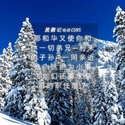 Picture 04 - 民 数 记 16:10 CUVS - 耶 和 华 又 使 你 和 你 一 切 弟 兄 - Bible Verse Picture