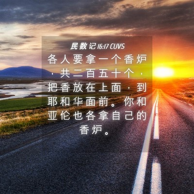 Picture 04 - 民 数 记 16:17 CUVS - 各 人 要 拿 一 个 香 炉 ， 共 二 百 - Bible Verse Picture