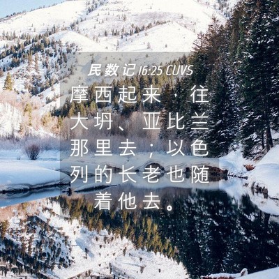 Picture 04 - 民 数 记 16:25 CUVS - 摩 西 起 来 ， 往 大 坍 、 亚 比 兰 - Bible Verse Picture