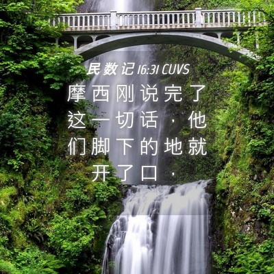 Picture 04 - 民 数 记 16:31 CUVS - 摩 西 刚 说 完 了 这 一 切 话 ， 他 - Bible Verse Picture