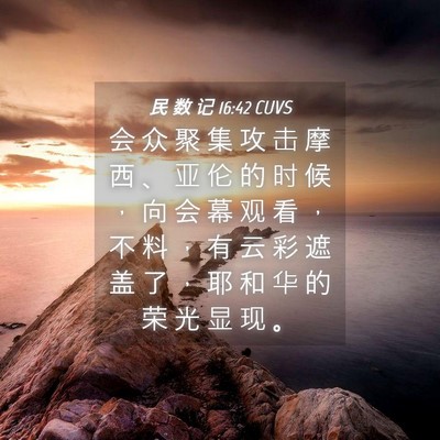 Picture 04 - 民 数 记 16:42 CUVS - 会 众 聚 集 攻 击 摩 西 、 亚 伦 的 - Bible Verse Picture