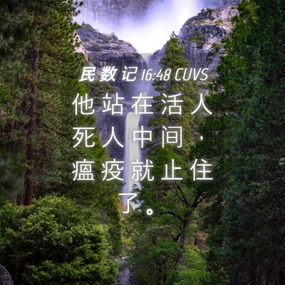 Picture 04 - 民 数 记 16:48 CUVS - 他 站 在 活 人 死 人 中 间 ， 瘟 疫 - Bible Verse Picture