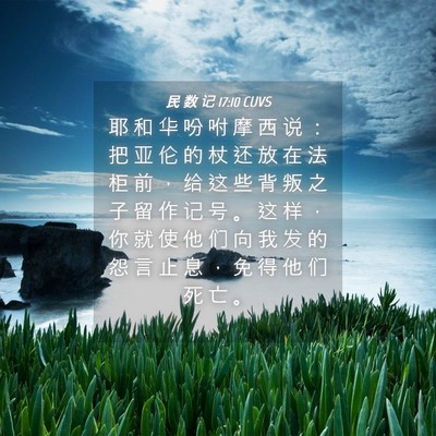 Picture 04 - 民 数 记 17:10 CUVS - 耶 和 华 吩 咐 摩 西 说 ： 把 亚 伦 - Bible Verse Picture