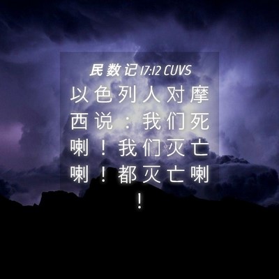 Picture 04 - 民 数 记 17:12 CUVS - 以 色 列 人 对 摩 西 说 ： 我 们 死 - Bible Verse Picture