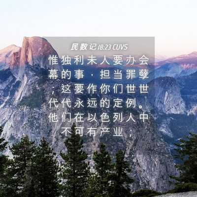 Picture 04 - 民 数 记 18:23 CUVS - 惟 独 利 未 人 要 办 会 幕 的 事 ， - Bible Verse Picture