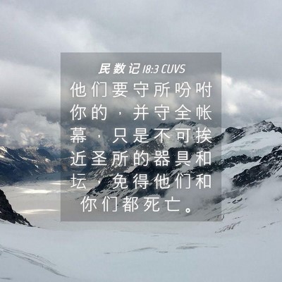 Picture 04 - 民 数 记 18:3 CUVS - 他 们 要 守 所 吩 咐 你 的 ， 并 守 - Bible Verse Picture