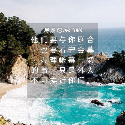 Picture 04 - 民 数 记 18:4 CUVS - 他 们 要 与 你 联 合 ， 也 要 看 守 - Bible Verse Picture
