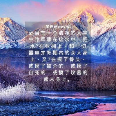 Picture 04 - 民 数 记 19:18 CUVS - 必 当 有 一 个 洁 净 的 人 拿 牛 膝 - Bible Verse Picture