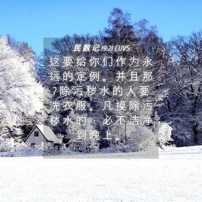 Picture 04 - 民 数 记 19:21 CUVS - 这 要 给 你 们 作 为 永 远 的 定 例 - Bible Verse Picture