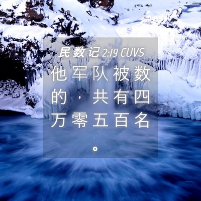 Picture 04 - 民 数 记 2:19 CUVS - 他 军 队 被 数 的 ， 共 有 四 万 零 - Bible Verse Picture