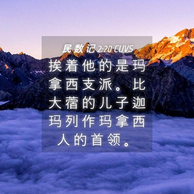 Picture 04 - 民 数 记 2:20 CUVS - 挨 着 他 的 是 玛 拿 西 支 派 。 比 - Bible Verse Picture