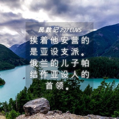 Picture 04 - 民 数 记 2:27 CUVS - 挨 着 他 安 营 的 是 亚 设 支 派 。 - Bible Verse Picture