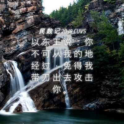 Picture 04 - 民 数 记 20:18 CUVS - 以 东 王 说 ： 你 不 可 从 我 的 地 - Bible Verse Picture