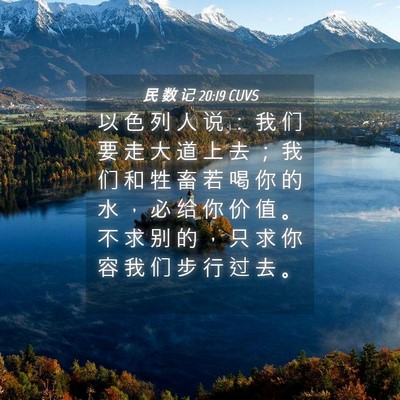 Picture 04 - 民 数 记 20:19 CUVS - 以 色 列 人 说 ： 我 们 要 走 大 道 - Bible Verse Picture