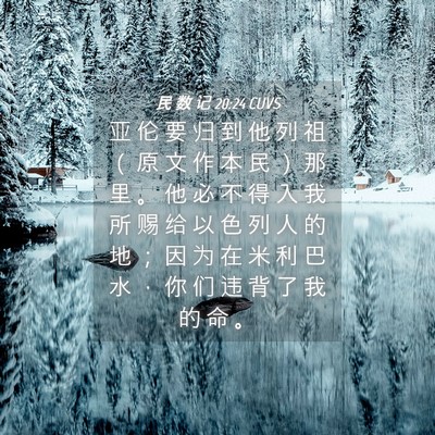Picture 04 - 民 数 记 20:24 CUVS - 亚 伦 要 归 到 他 列 祖 （ 原 文 作 - Bible Verse Picture