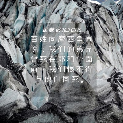 Picture 04 - 民 数 记 20:3 CUVS - 百 姓 向 摩 西 争 闹 说 ： 我 们 的 - Bible Verse Picture