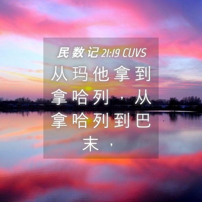 Picture 04 - 民 数 记 21:19 CUVS - 从 玛 他 拿 到 拿 哈 列 ， 从 拿 哈 - Bible Verse Picture