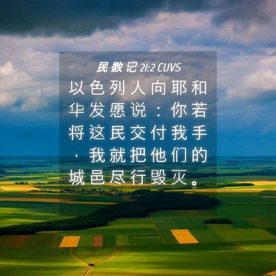 Picture 04 - 民 数 记 21:2 CUVS - 以 色 列 人 向 耶 和 华 发 愿 说 ： - Bible Verse Picture