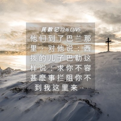 Picture 04 - 民 数 记 22:16 CUVS - 他 们 到 了 巴 兰 那 里 ， 对 他 说 - Bible Verse Picture