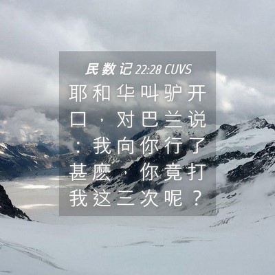 Picture 04 - 民 数 记 22:28 CUVS - 耶 和 华 叫 驴 开 口 ， 对 巴 兰 说 - Bible Verse Picture