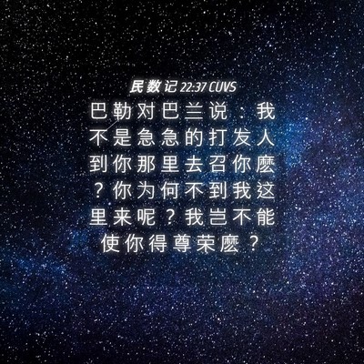 Picture 04 - 民 数 记 22:37 CUVS - 巴 勒 对 巴 兰 说 ： 我 不 是 急 急 - Bible Verse Picture