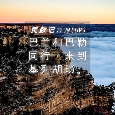 Picture 04 - 民 数 记 22:39 CUVS - 巴 兰 和 巴 勒 同 行 ， 来 到 基 列 - Bible Verse Picture