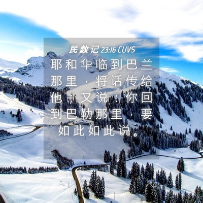 Picture 04 - 民 数 记 23:16 CUVS - 耶 和 华 临 到 巴 兰 那 里 ， 将 话 - Bible Verse Picture
