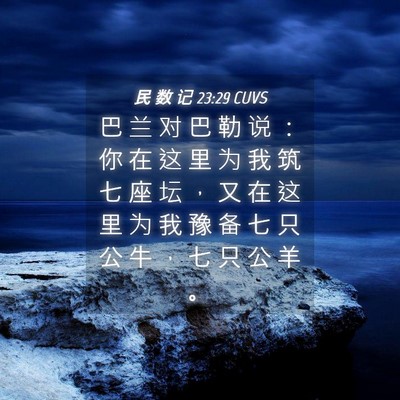 Picture 04 - 民 数 记 23:29 CUVS - 巴 兰 对 巴 勒 说 ： 你 在 这 里 为 - Bible Verse Picture