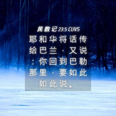 Picture 04 - 民 数 记 23:5 CUVS - 耶 和 华 将 话 传 给 巴 兰 ， 又 说 - Bible Verse Picture