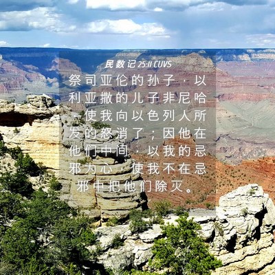 Picture 04 - 民 数 记 25:11 CUVS - 祭 司 亚 伦 的 孙 子 ， 以 利 亚 撒 - Bible Verse Picture