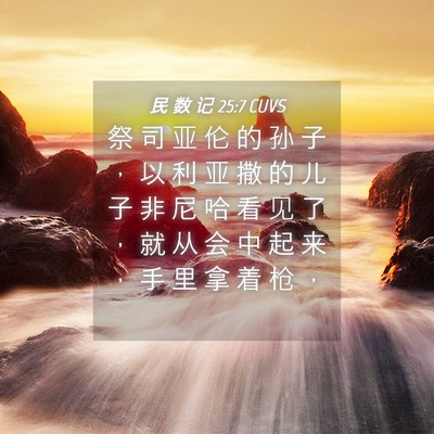 Picture 04 - 民 数 记 25:7 CUVS - 祭 司 亚 伦 的 孙 子 ， 以 利 亚 撒 - Bible Verse Picture
