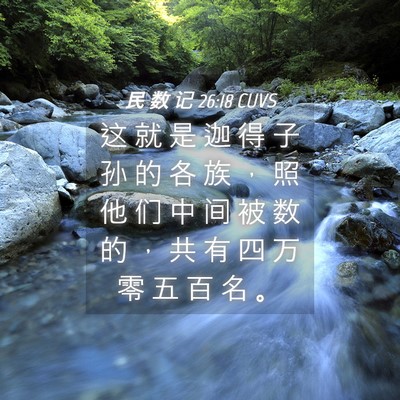 Picture 04 - 民 数 记 26:18 CUVS - 这 就 是 迦 得 子 孙 的 各 族 ， 照 - Bible Verse Picture