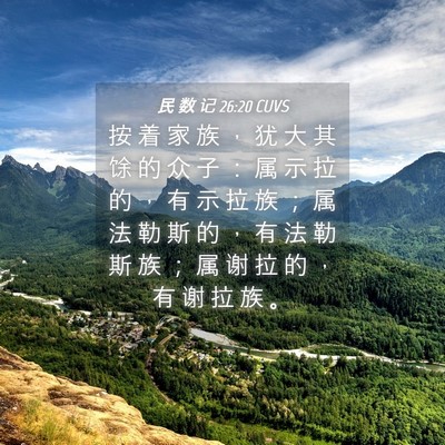 Picture 04 - 民 数 记 26:20 CUVS - 按 着 家 族 ， 犹 大 其 馀 的 众 子 - Bible Verse Picture