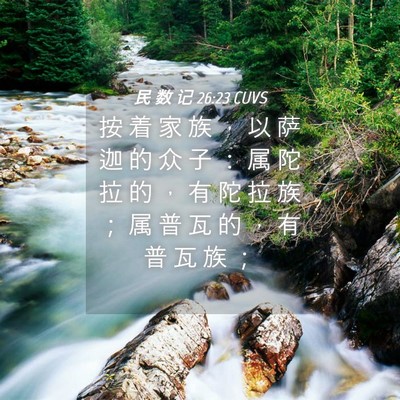 Picture 04 - 民 数 记 26:23 CUVS - 按 着 家 族 ， 以 萨 迦 的 众 子 ： - Bible Verse Picture
