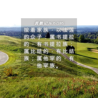 Picture 04 - 民 数 记 26:35 CUVS - 按 着 家 族 ， 以 法 莲 的 众 子 ： - Bible Verse Picture