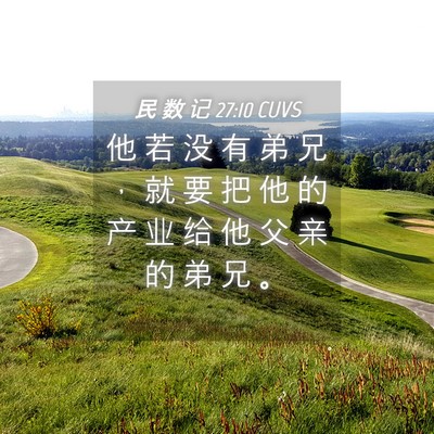Picture 04 - 民 数 记 27:10 CUVS - 他 若 没 有 弟 兄 ， 就 要 把 他 的 - Bible Verse Picture