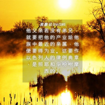 Picture 04 - 民 数 记 27:11 CUVS - 他 父 亲 若 没 有 弟 兄 ， 就 要 把 - Bible Verse Picture
