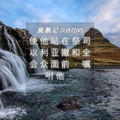 Picture 04 - 民 数 记 27:19 CUVS - 使 他 站 在 祭 司 以 利 亚 撒 和 全 - Bible Verse Picture