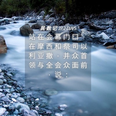 Picture 04 - 民 数 记 27:2 CUVS - 站 在 会 幕 门 口 ， 在 摩 西 和 祭 - Bible Verse Picture
