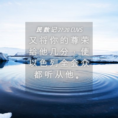 Picture 04 - 民 数 记 27:20 CUVS - 又 将 你 的 尊 荣 给 他 几 分 ， 使 - Bible Verse Picture