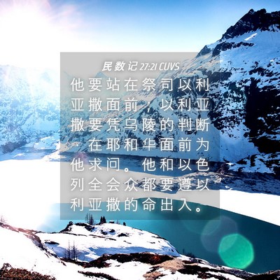 Picture 04 - 民 数 记 27:21 CUVS - 他 要 站 在 祭 司 以 利 亚 撒 面 前 - Bible Verse Picture