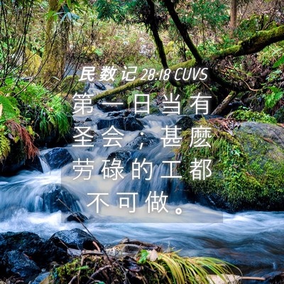 Picture 04 - 民 数 记 28:18 CUVS - 第 一 日 当 有 圣 会 ； 甚 麽 劳 碌 - Bible Verse Picture