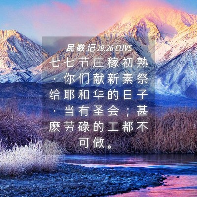 Picture 04 - 民 数 记 28:26 CUVS - 七 七 节 庄 稼 初 熟 ， 你 们 献 新 - Bible Verse Picture