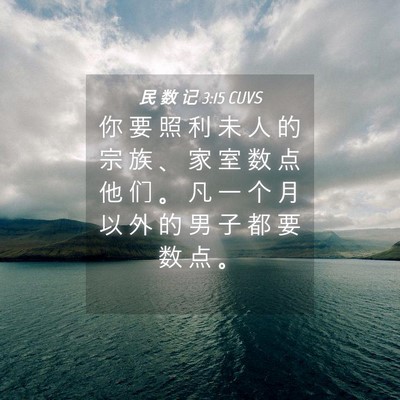 Picture 04 - 民 数 记 3:15 CUVS - 你 要 照 利 未 人 的 宗 族 、 家 室 - Bible Verse Picture