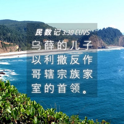 Picture 04 - 民 数 记 3:30 CUVS - 乌 薛 的 儿 子 以 利 撒 反 作 哥 辖 - Bible Verse Picture