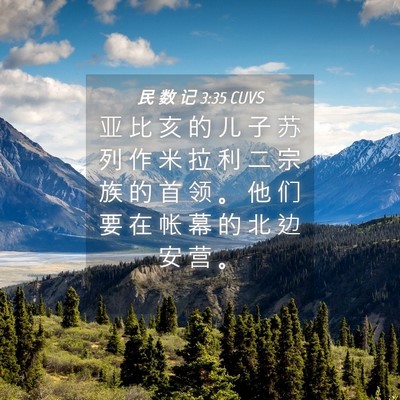 Picture 04 - 民 数 记 3:35 CUVS - 亚 比 亥 的 儿 子 苏 列 作 米 拉 利 - Bible Verse Picture