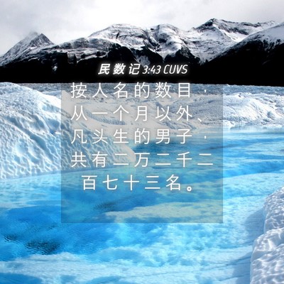 Picture 04 - 民 数 记 3:43 CUVS - 按 人 名 的 数 目 ， 从 一 个 月 以 - Bible Verse Picture