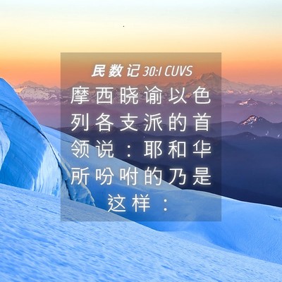 Picture 04 - 民 数 记 30:1 CUVS - 摩 西 晓 谕 以 色 列 各 支 派 的 首 - Bible Verse Picture