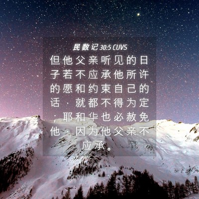 Picture 04 - 民 数 记 30:5 CUVS - 但 他 父 亲 听 见 的 日 子 若 不 应 - Bible Verse Picture