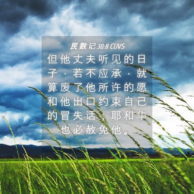 Picture 04 - 民 数 记 30:8 CUVS - 但 他 丈 夫 听 见 的 日 子 ， 若 不 - Bible Verse Picture